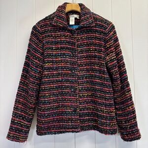 Coldwater Creek Womens Old Money Jacket Size XS Quiet Luxury Maximalist Colorful